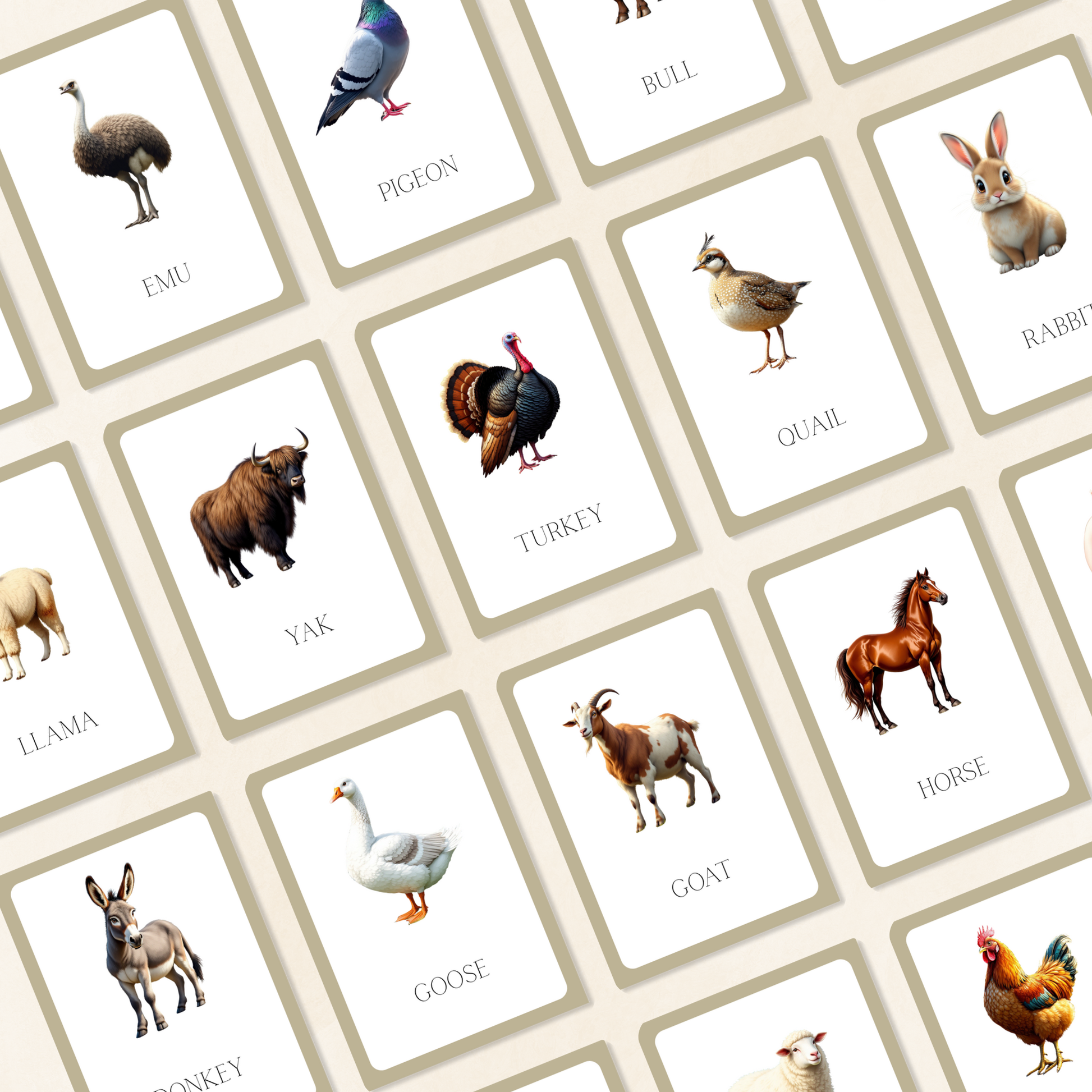 Farm Animals Flashcards Tiky Ink Studio Flashcards Tiky Ink Studio