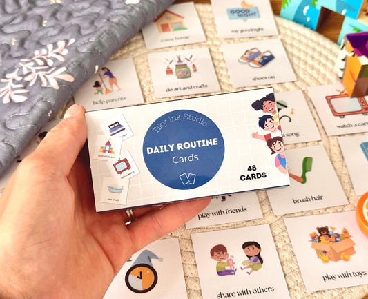 Daily Routine Cards Tiky Ink Studio Flashcards Tiky Ink Studio