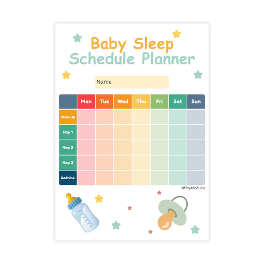 Baby Sleep Schedule Planner Tiky Ink Studio Planner Tiky Ink Studio