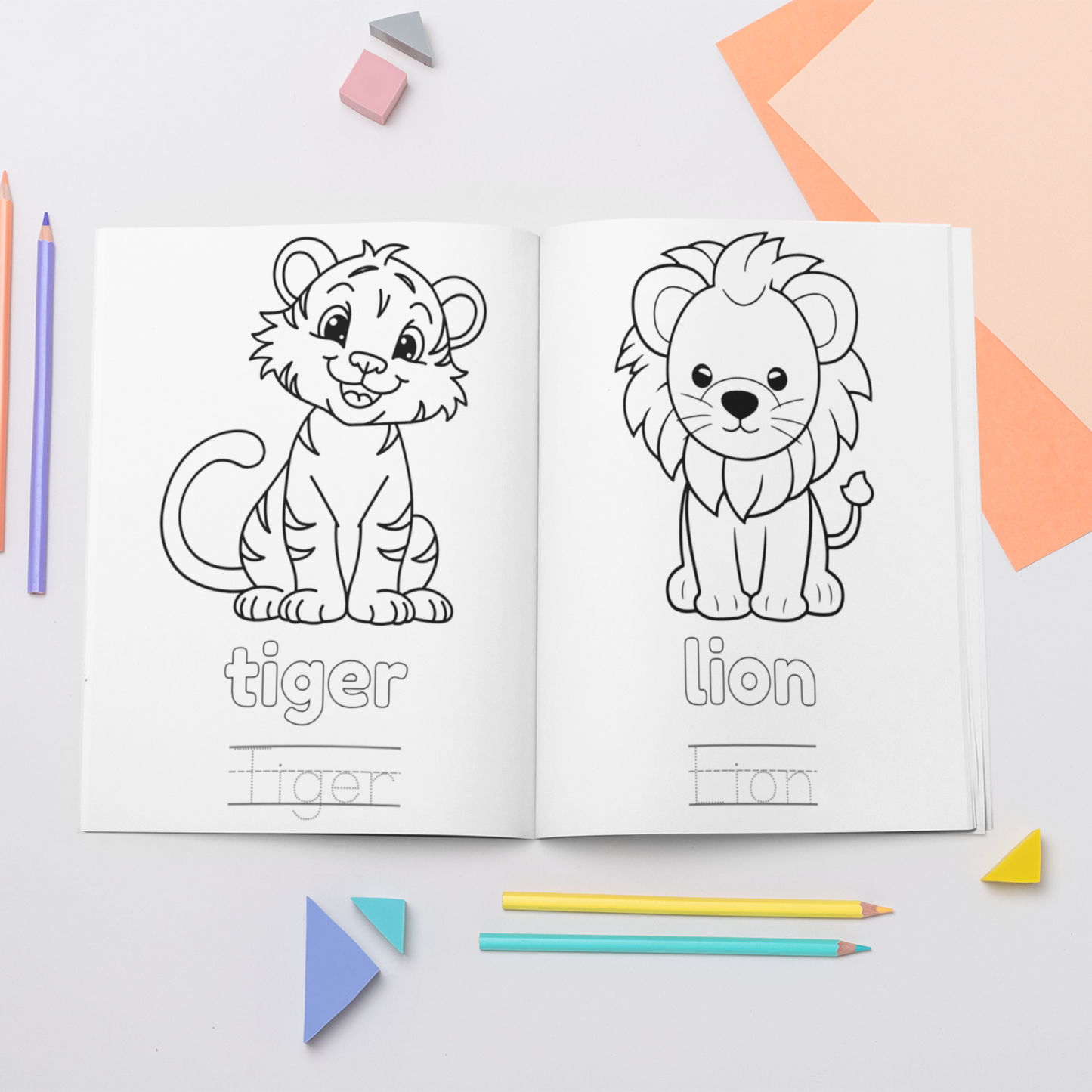 Wild Animals Colouring Book