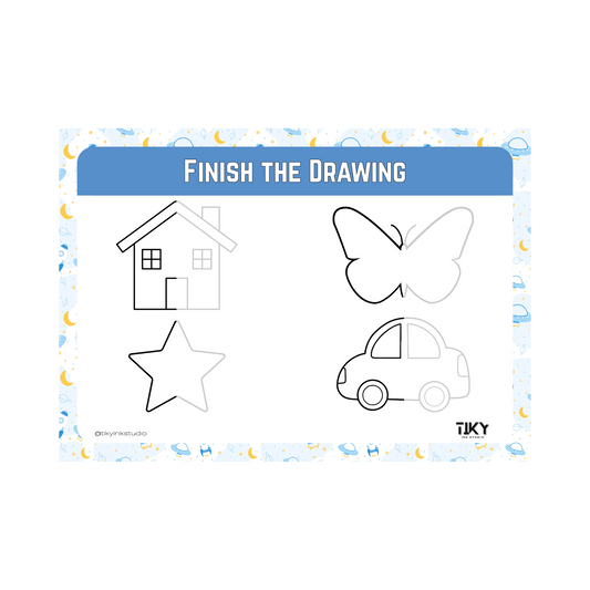 Finish the Drawing Worksheet for children, learning resources