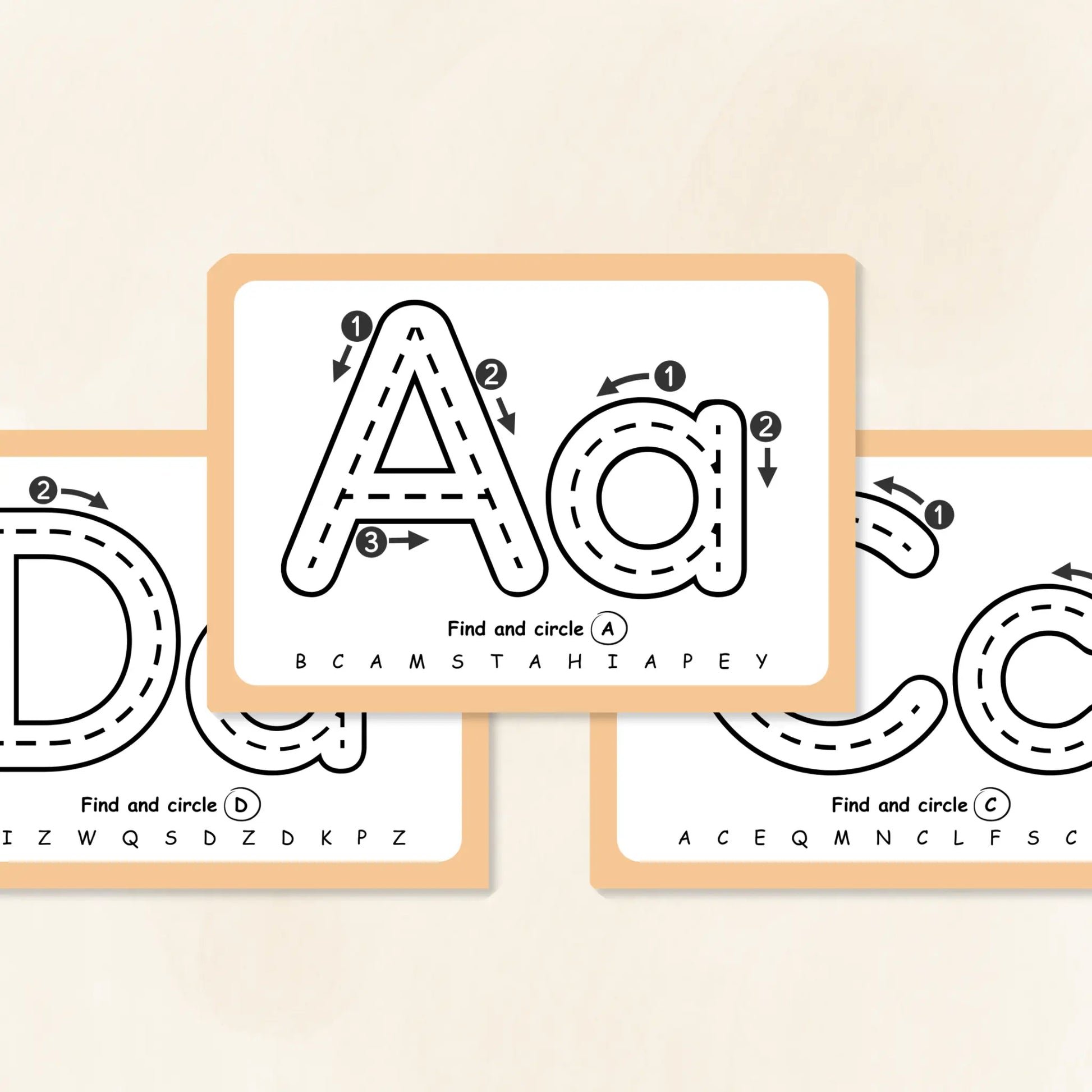 Alphabet Tracing Flashcards Tiky Ink Studio Flashcards Tiky Ink Studio