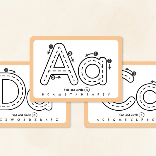 Alphabet Tracing Flashcards Tiky Ink Studio Flashcards Tiky Ink Studio
