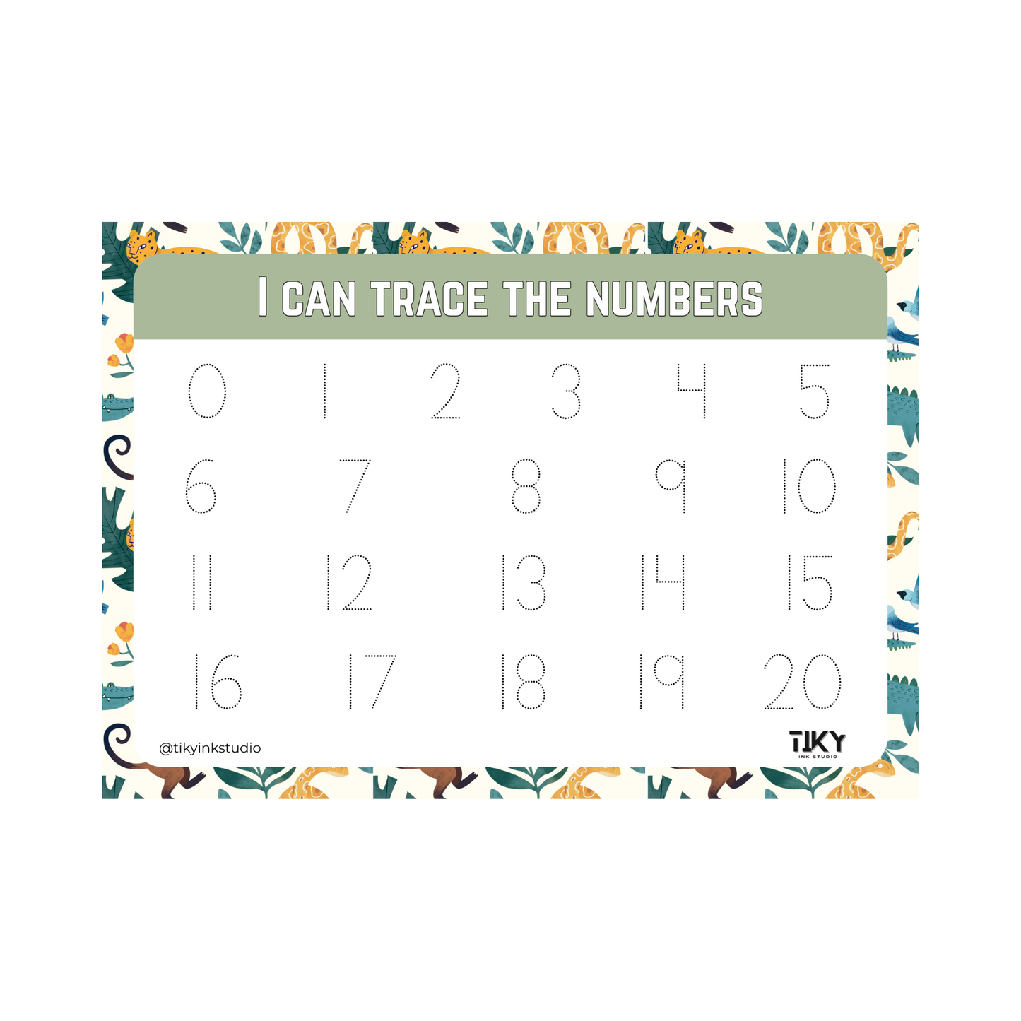 Tracing Numbers Worksheet Tiky Ink Studio Worksheet Tiky Ink Studio