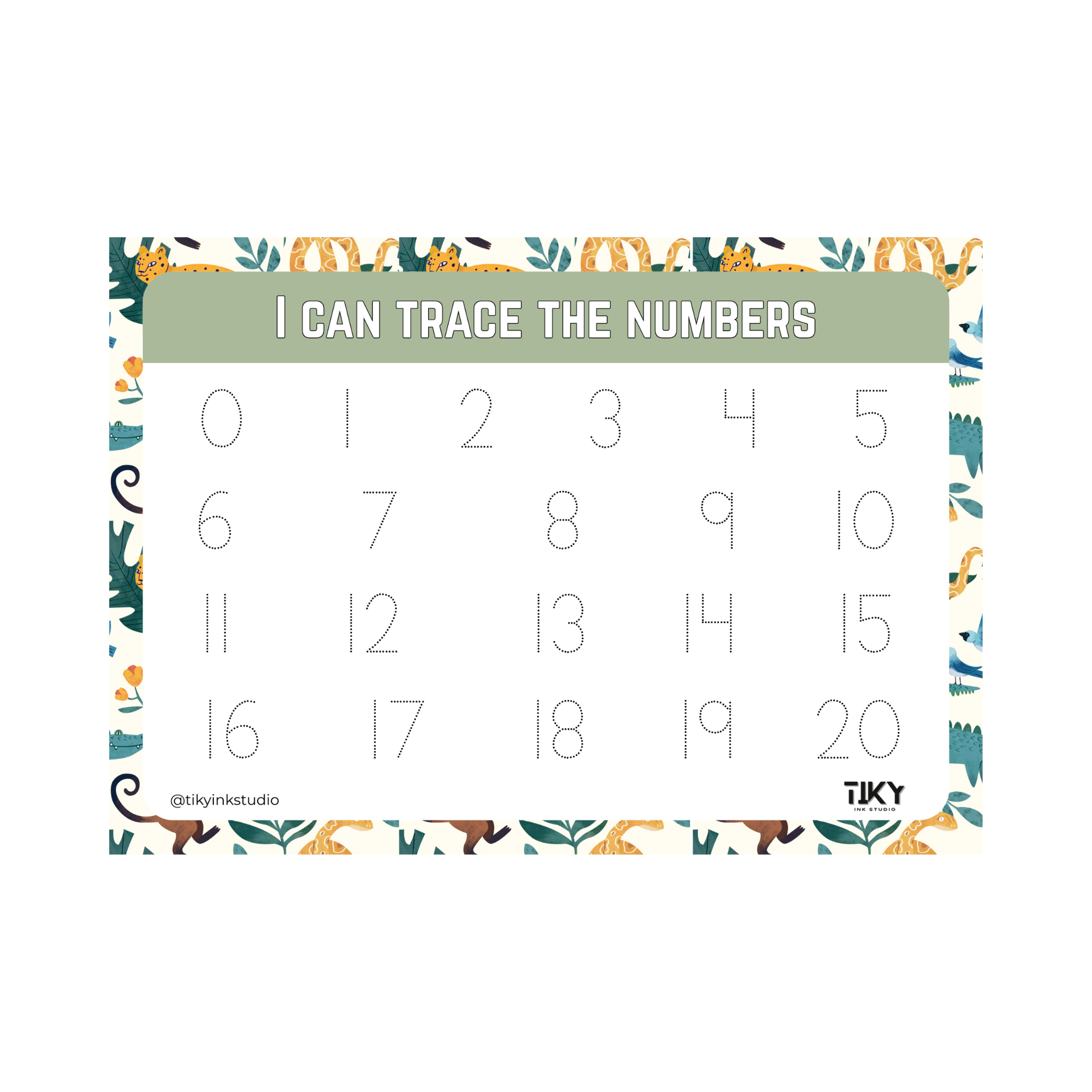Tracing Numbers Worksheet Tiky Ink Studio Worksheet Tiky Ink Studio
