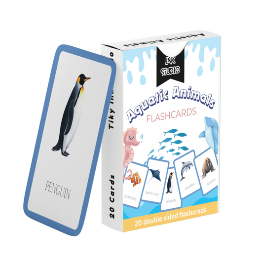 Aquatic Animals Flashcards Tiky Ink Studio Flashcards Tiky Ink Studio