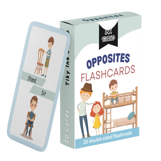 Opposites Flashcards Tiky Ink Studio Flashcards Tiky Ink Studio