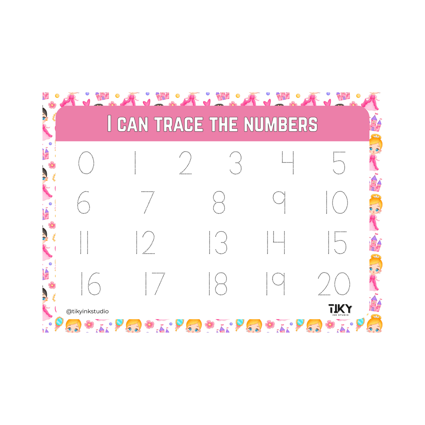 Tracing Numbers Worksheet Tiky Ink Studio Worksheet Tiky Ink Studio