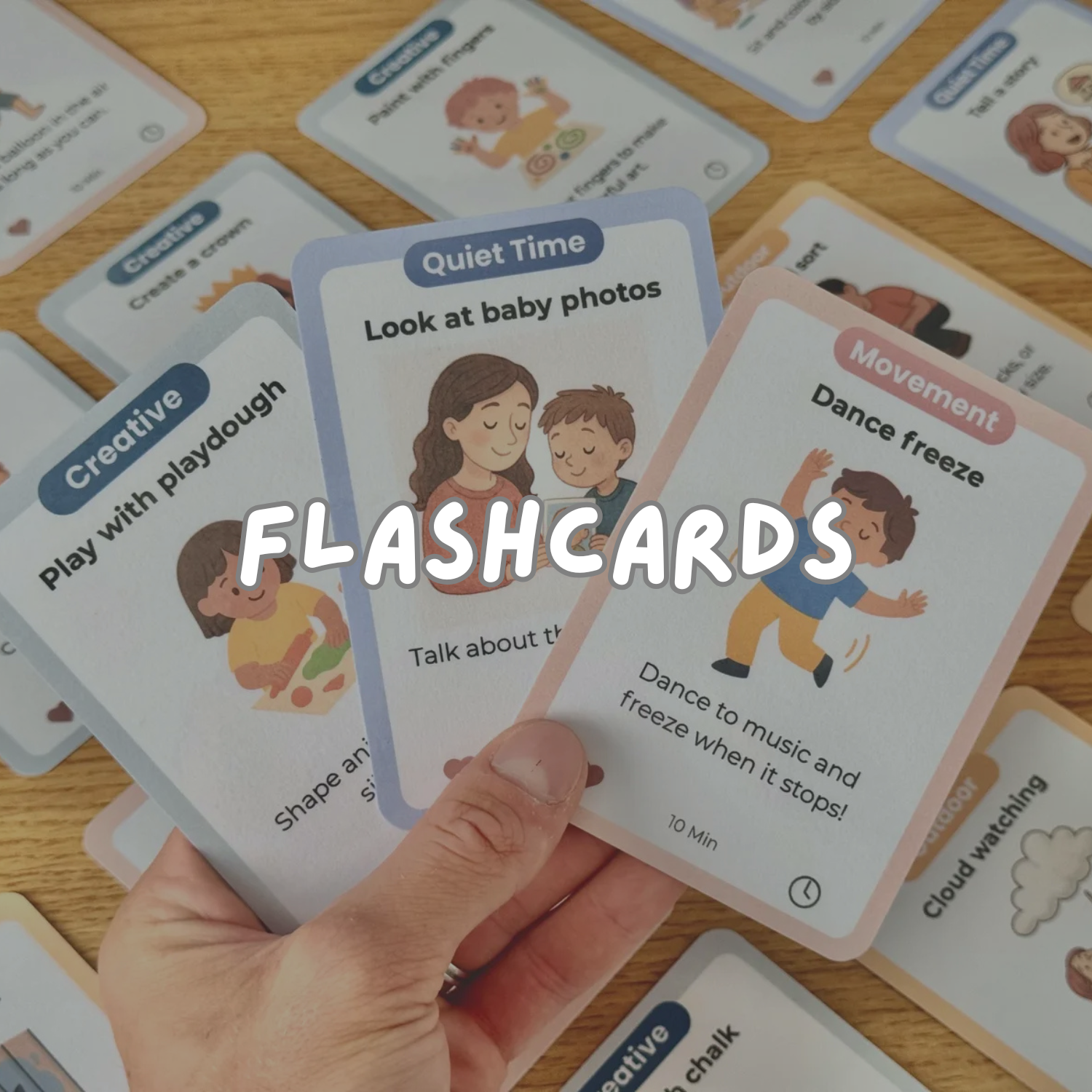 Educational flashcards for toddlers and preschoolers – colorful, laminated cards for early learning and fun activities