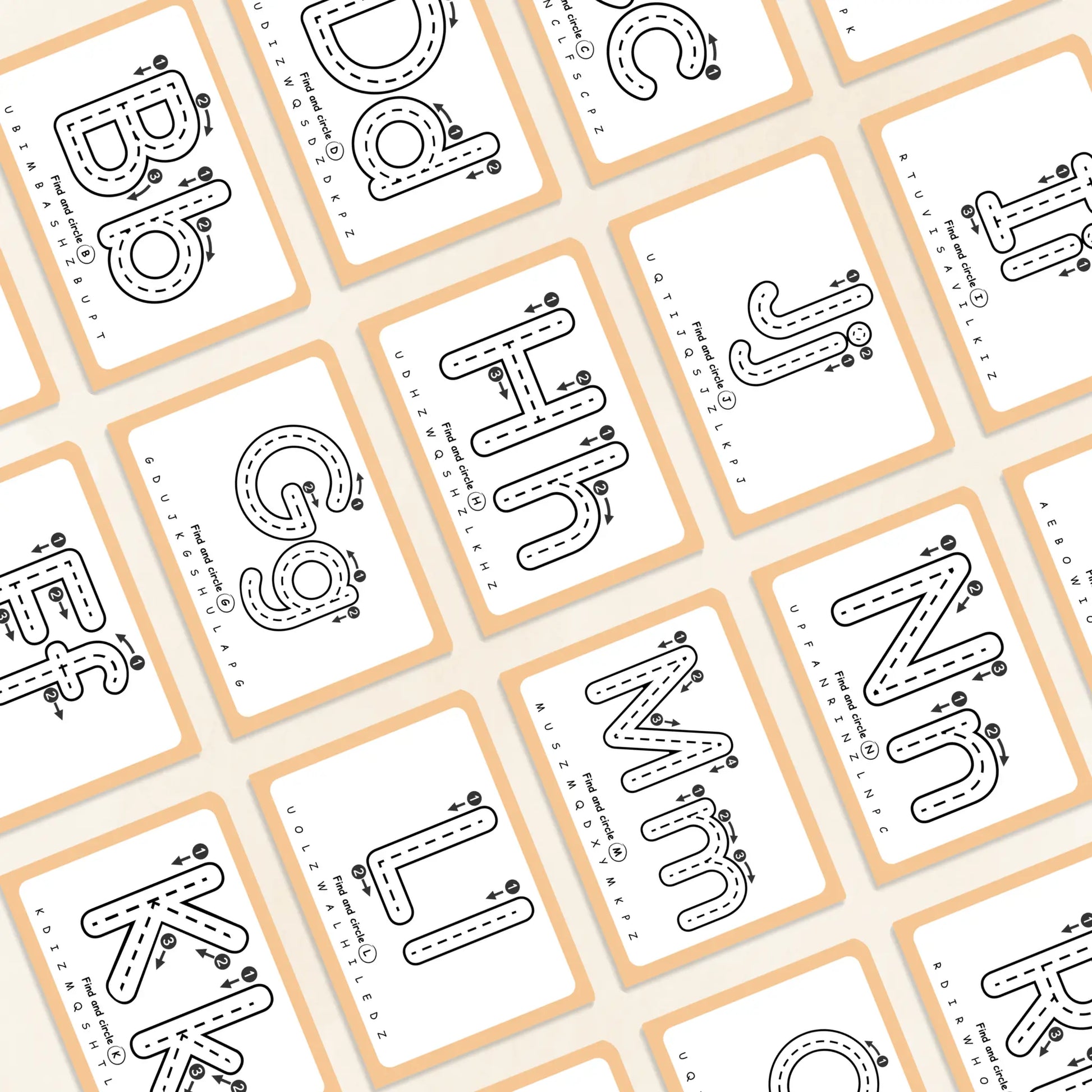 Alphabet Tracing Flashcards Tiky Ink Studio Flashcards Tiky Ink Studio