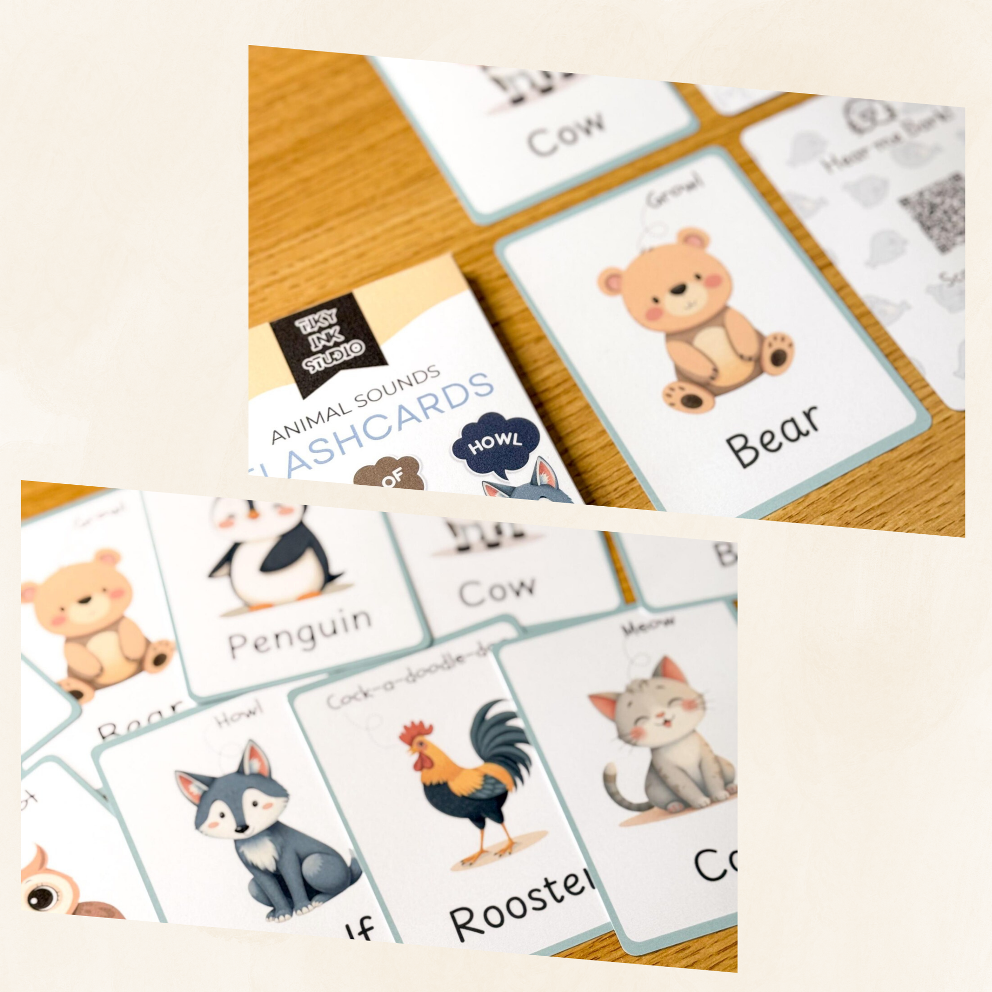 Animal Sounds Flashcards Tiky Ink Studio Flashcards Tiky Ink Studio
