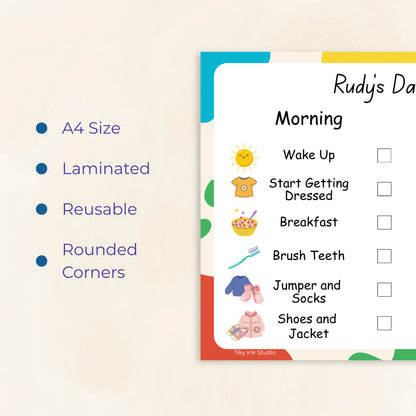 Daily Routine Chart with Morning & Evening Tasks Tiky Ink Studio  Tiky Ink Studio