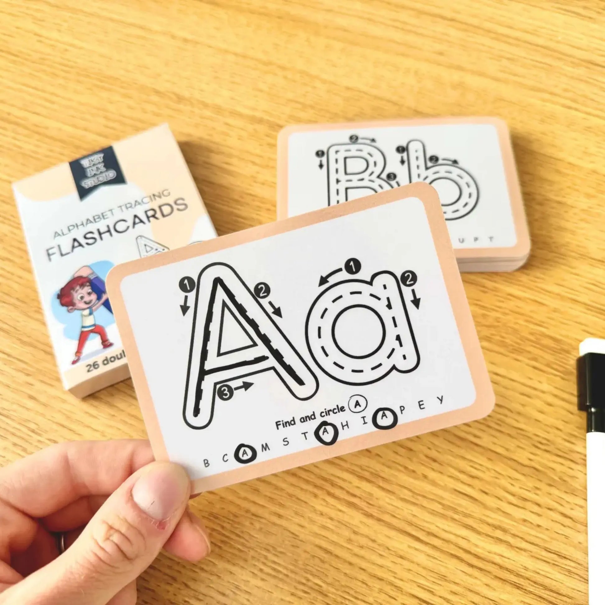 Alphabet Tracing Flashcards Tiky Ink Studio Flashcards Tiky Ink Studio