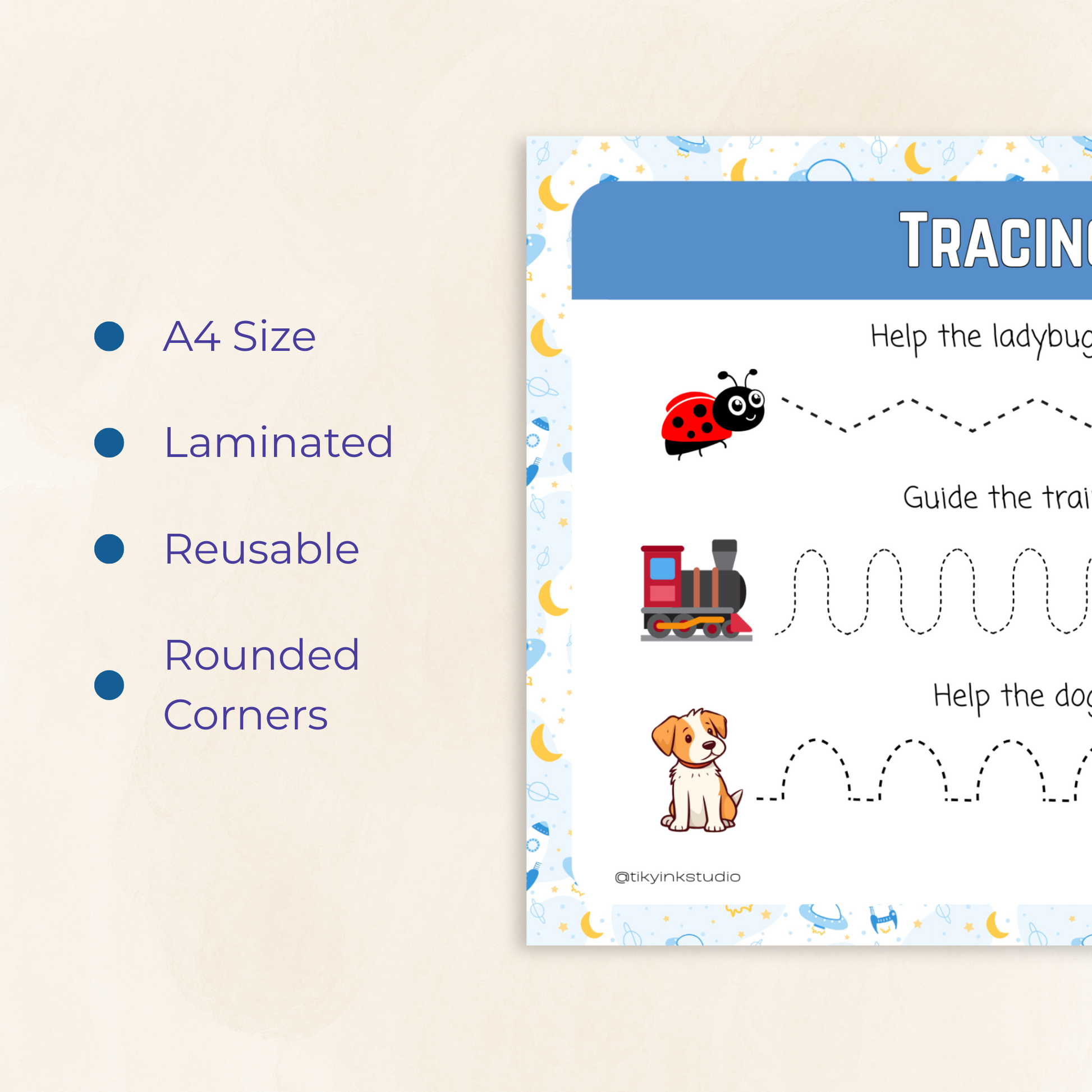 Tracing Paths Worksheet Tiky Ink Studio Worksheet Tiky Ink Studio