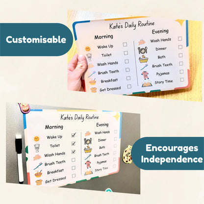 Daily Routine Chart with Morning & Evening Tasks Tiky Ink Studio  Tiky Ink Studio