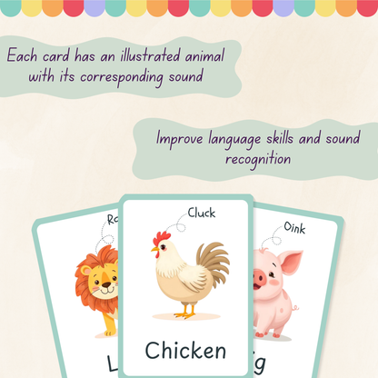 Animal Sounds Flashcards Tiky Ink Studio Flashcards Tiky Ink Studio