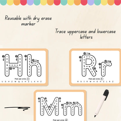 Alphabet Tracing Flashcards Tiky Ink Studio Flashcards Tiky Ink Studio
