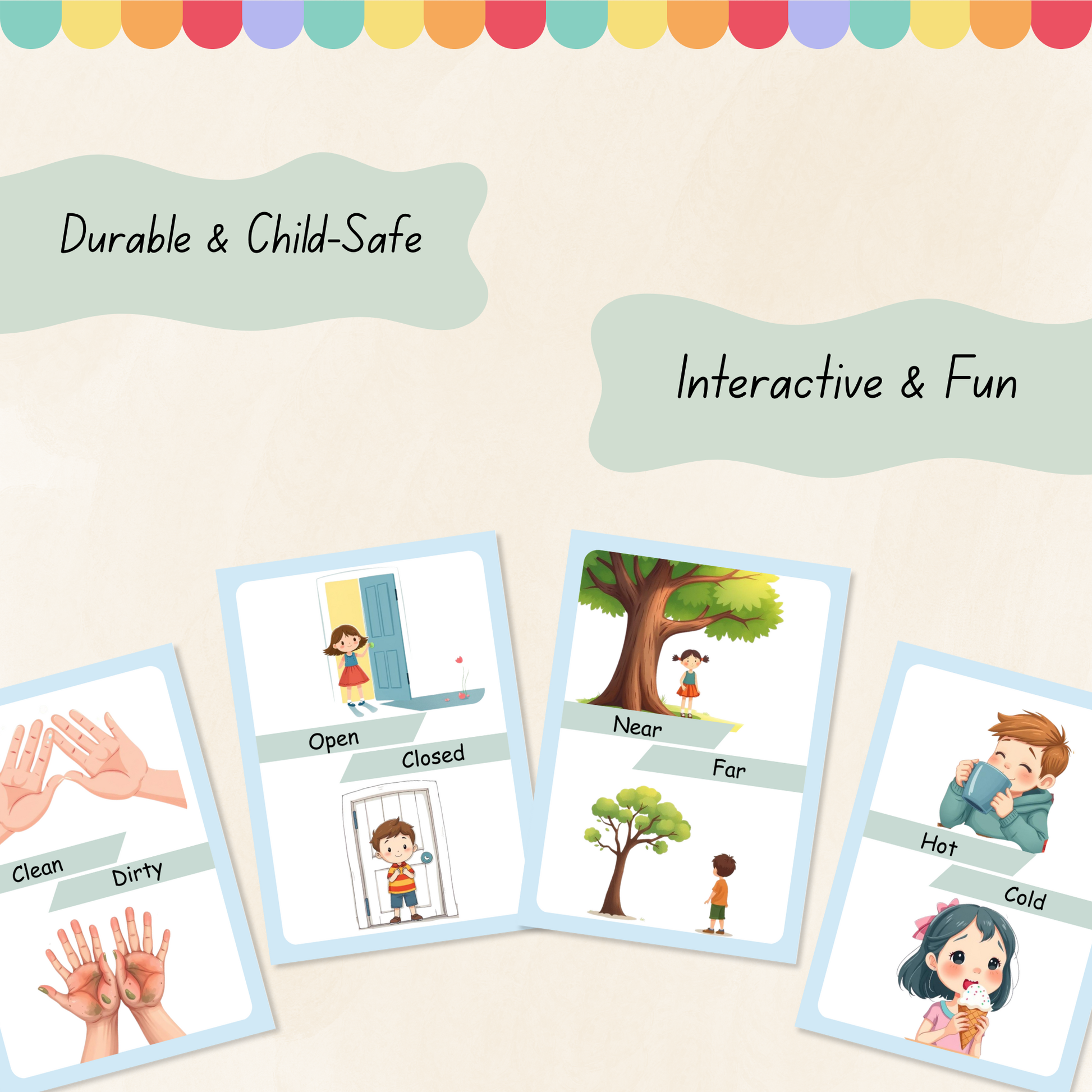 Opposites Flashcards Tiky Ink Studio Flashcards Tiky Ink Studio