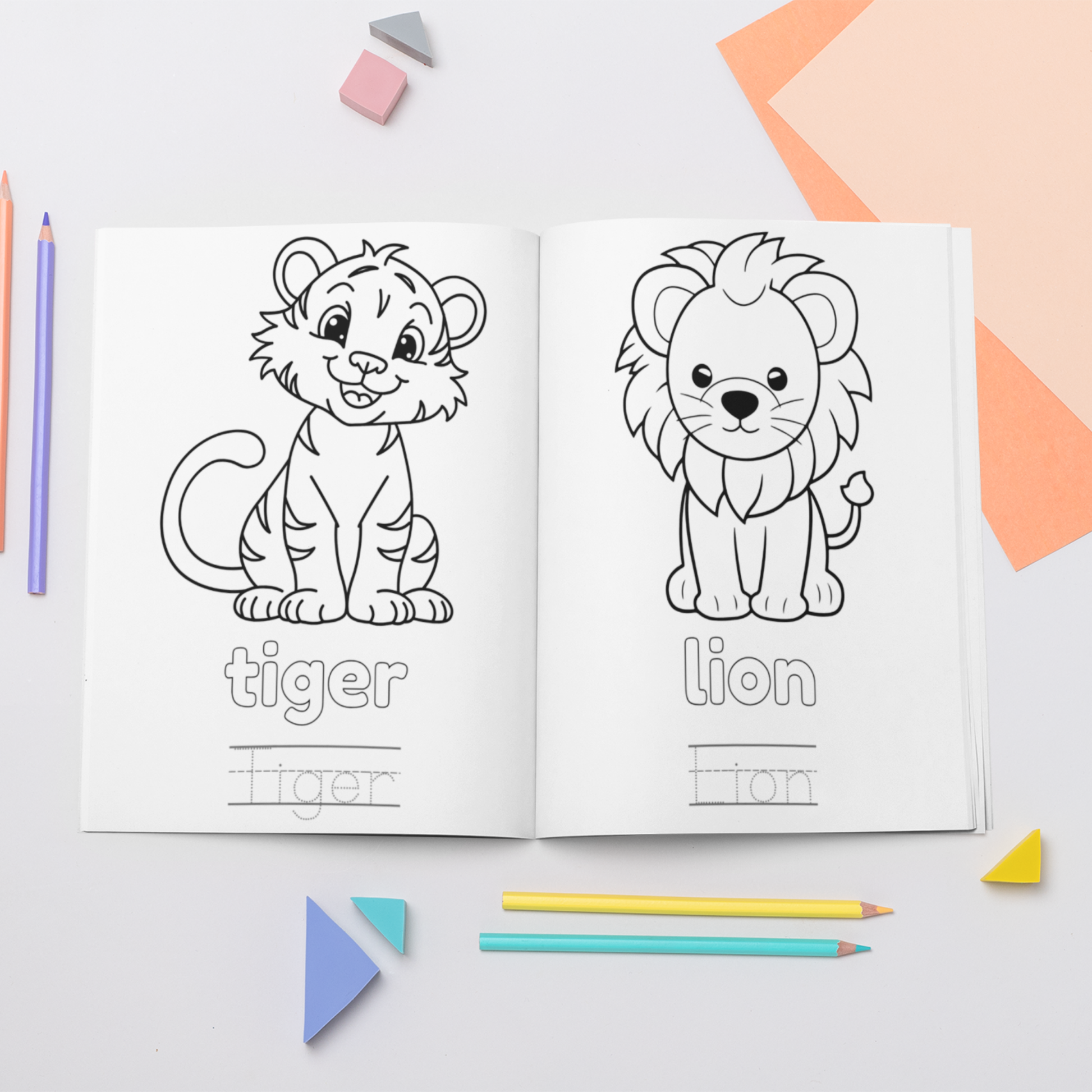 Wild Animals Colouring Book