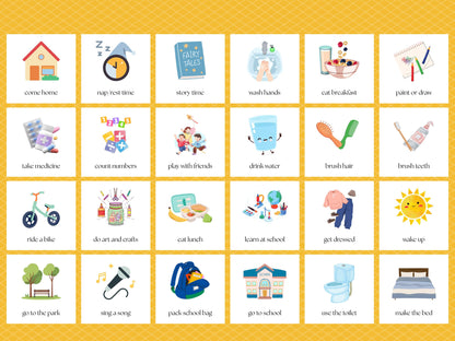 Daily Routine Cards Tiky Ink Studio Flashcards Tiky Ink Studio