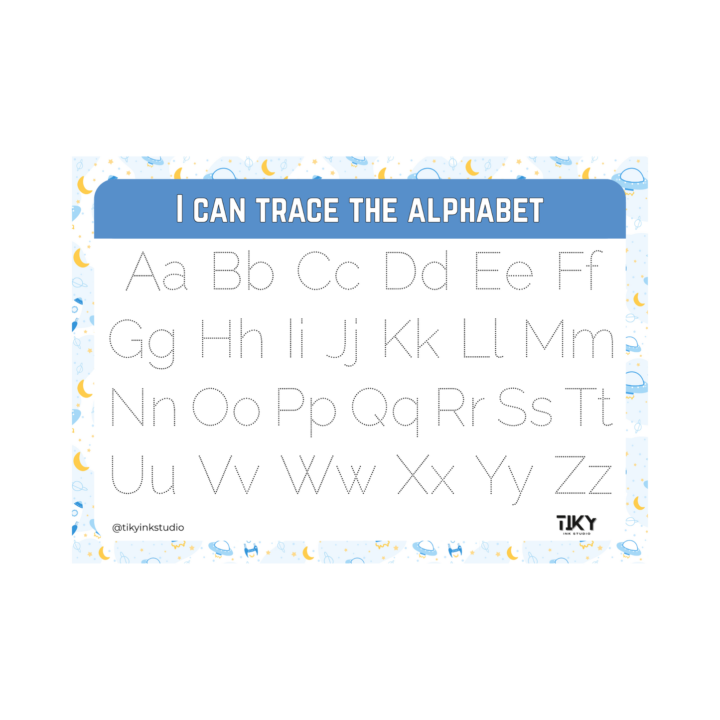 Tracing Alphabet Worksheet Tiky Ink Studio Worksheet Tiky Ink Studio