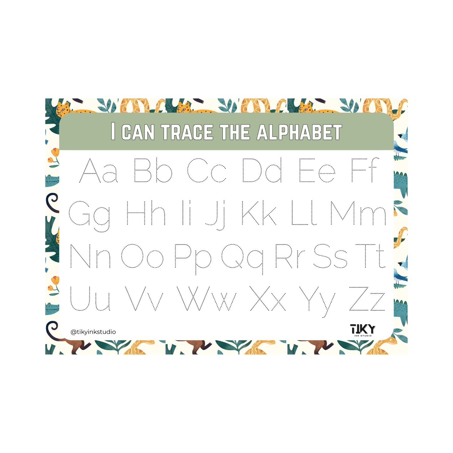 Tracing Alphabet Worksheet Tiky Ink Studio Worksheet Tiky Ink Studio