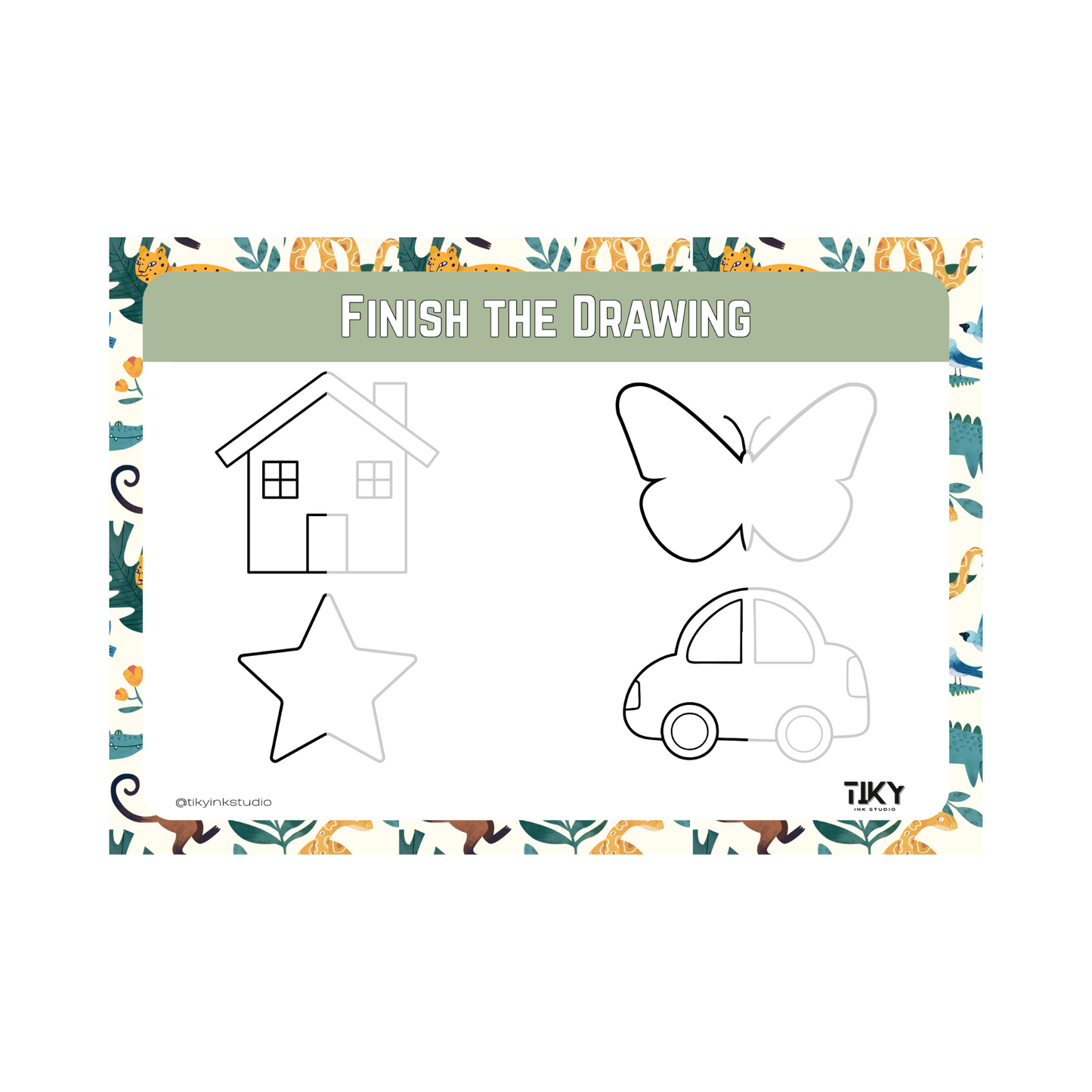 Finish the Drawing Worksheet Tiky Ink Studio Worksheet Tiky Ink Studio