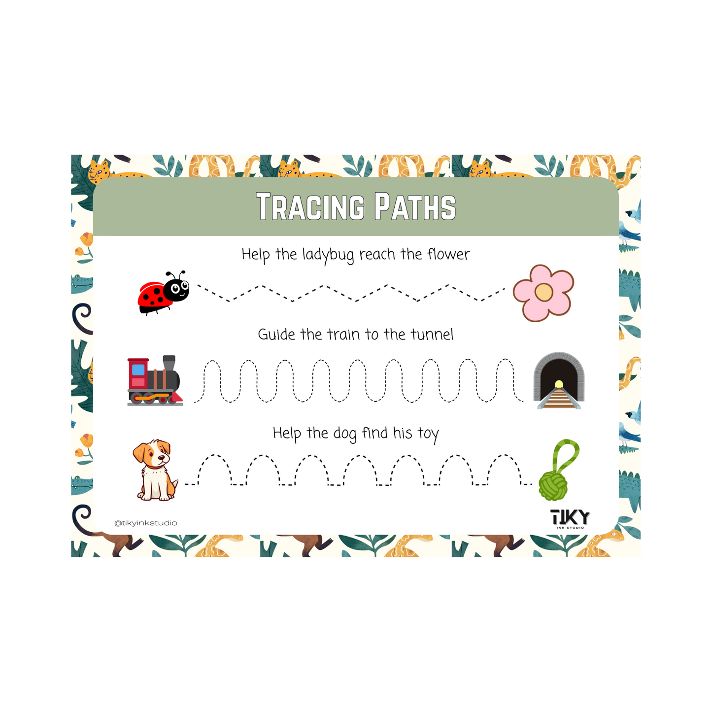 Tracing Paths Worksheet Tiky Ink Studio Worksheet Tiky Ink Studio