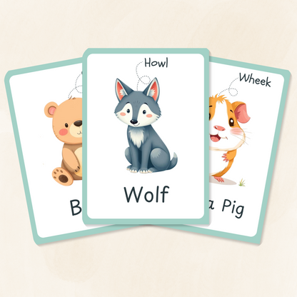 Animal Sounds Flashcards Tiky Ink Studio Flashcards Tiky Ink Studio