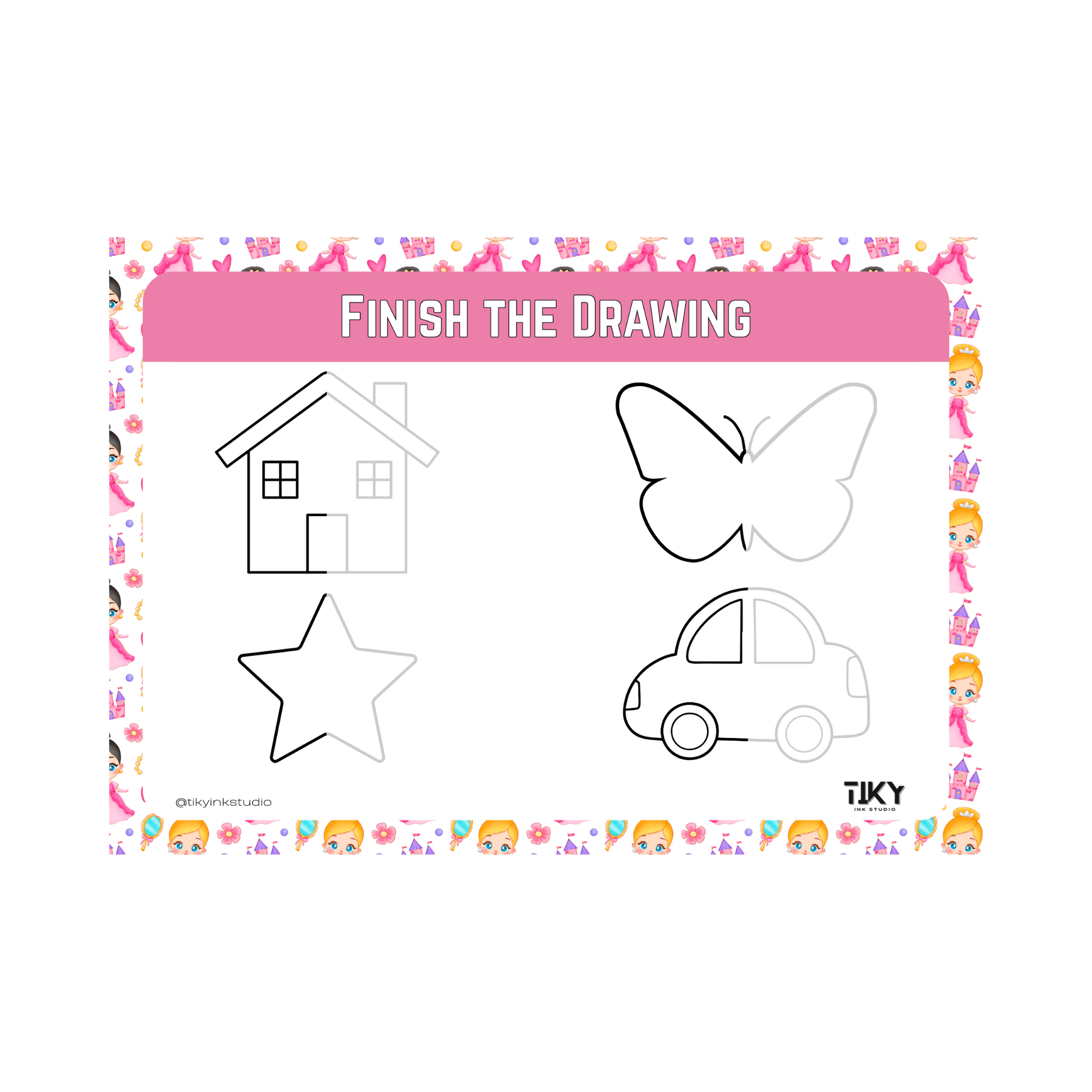 Finish the Drawing Worksheet Tiky Ink Studio Worksheet Tiky Ink Studio