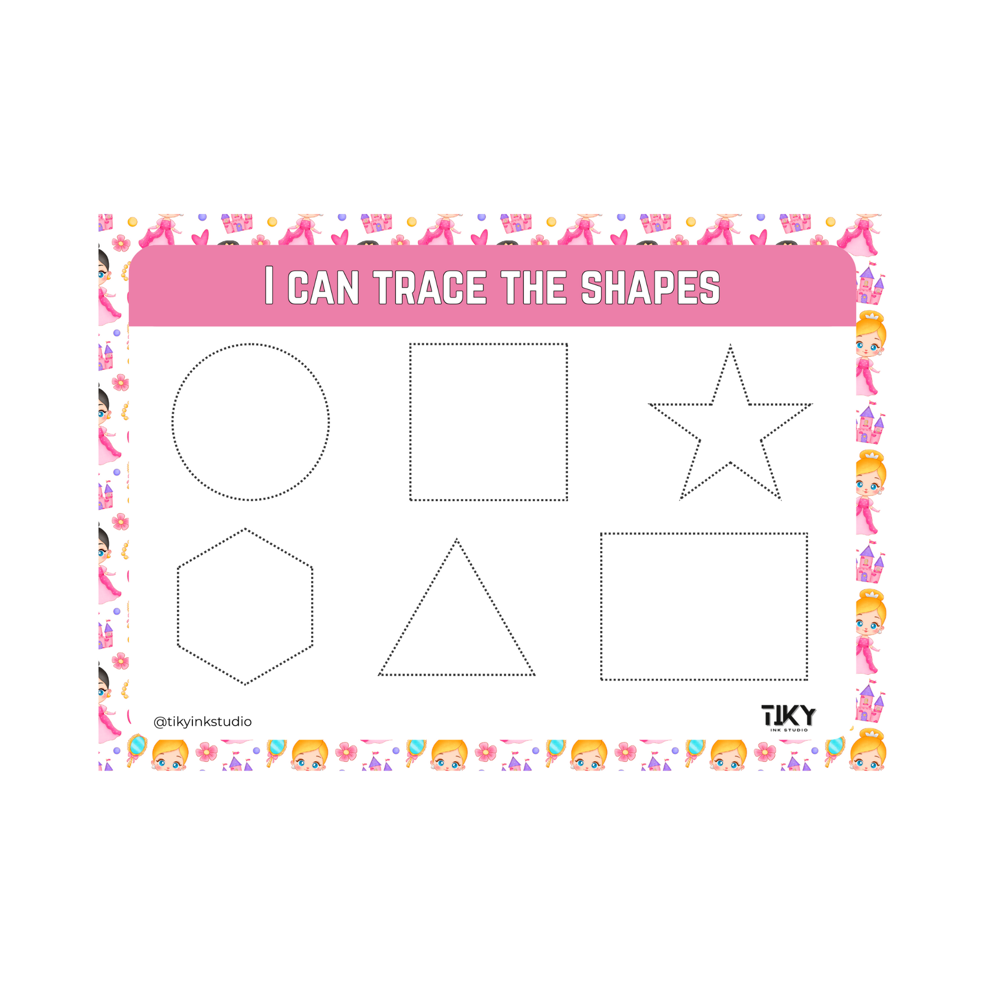 Tracing Shapes Worksheet Tiky Ink Studio Worksheet Tiky Ink Studio