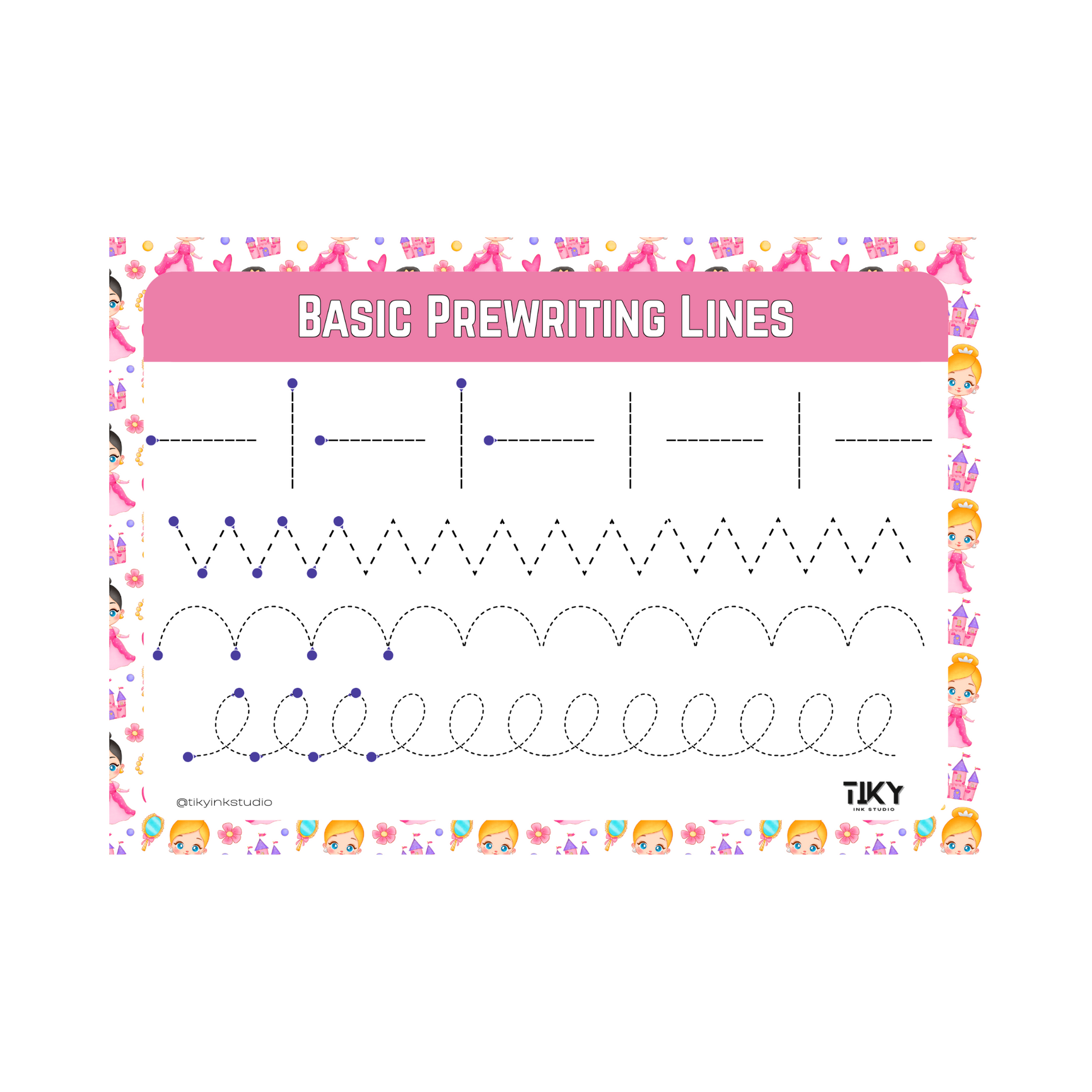 Prewriting Lines Worksheet Tiky Ink Studio Worksheet Tiky Ink Studio