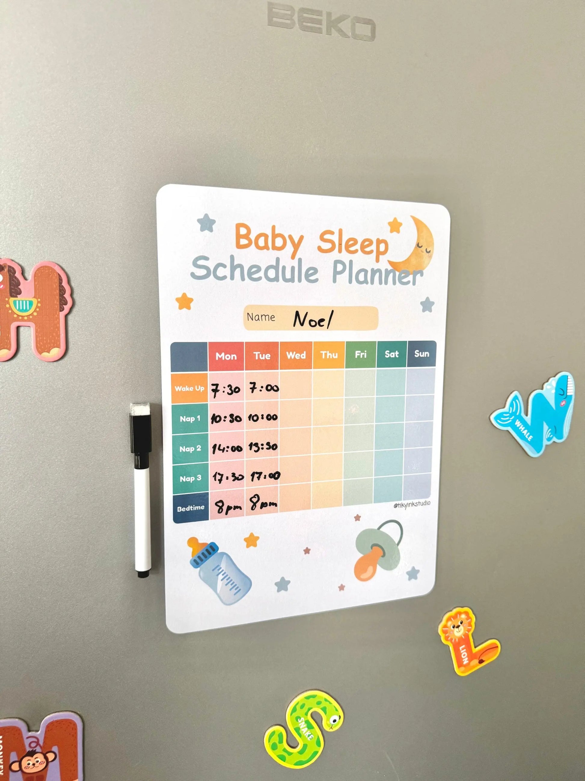 Baby Sleep Schedule Planner Tiky Ink Studio Planner Tiky Ink Studio