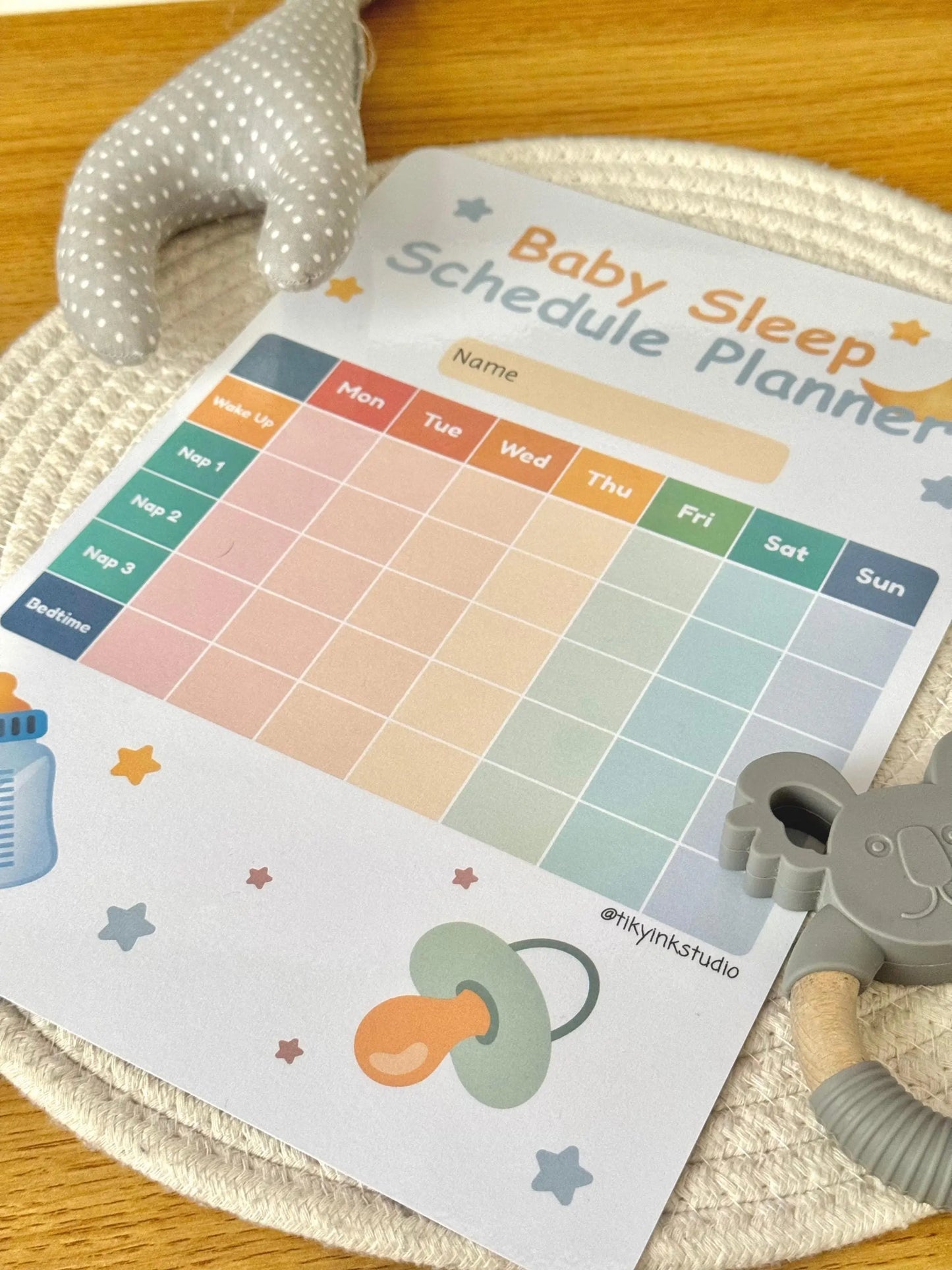 Baby Sleep Schedule Planner Tiky Ink Studio Planner Tiky Ink Studio